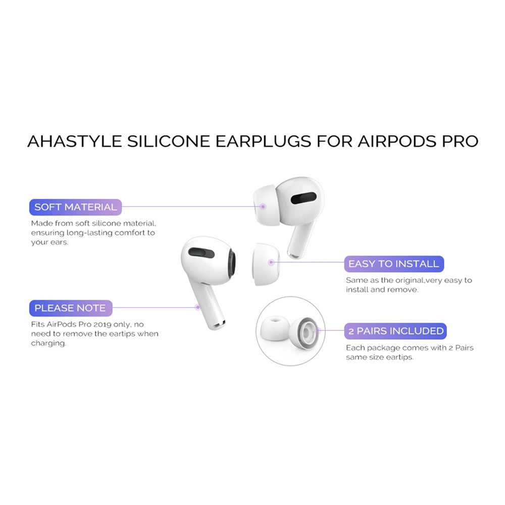 AHASTYLE PT99-PRO-1 3 Pairs for Apple AirPods Pro 2 / AirPods Pro S+M+L Bluetooth-compatible Earphone Tips Silicone Ear Caps