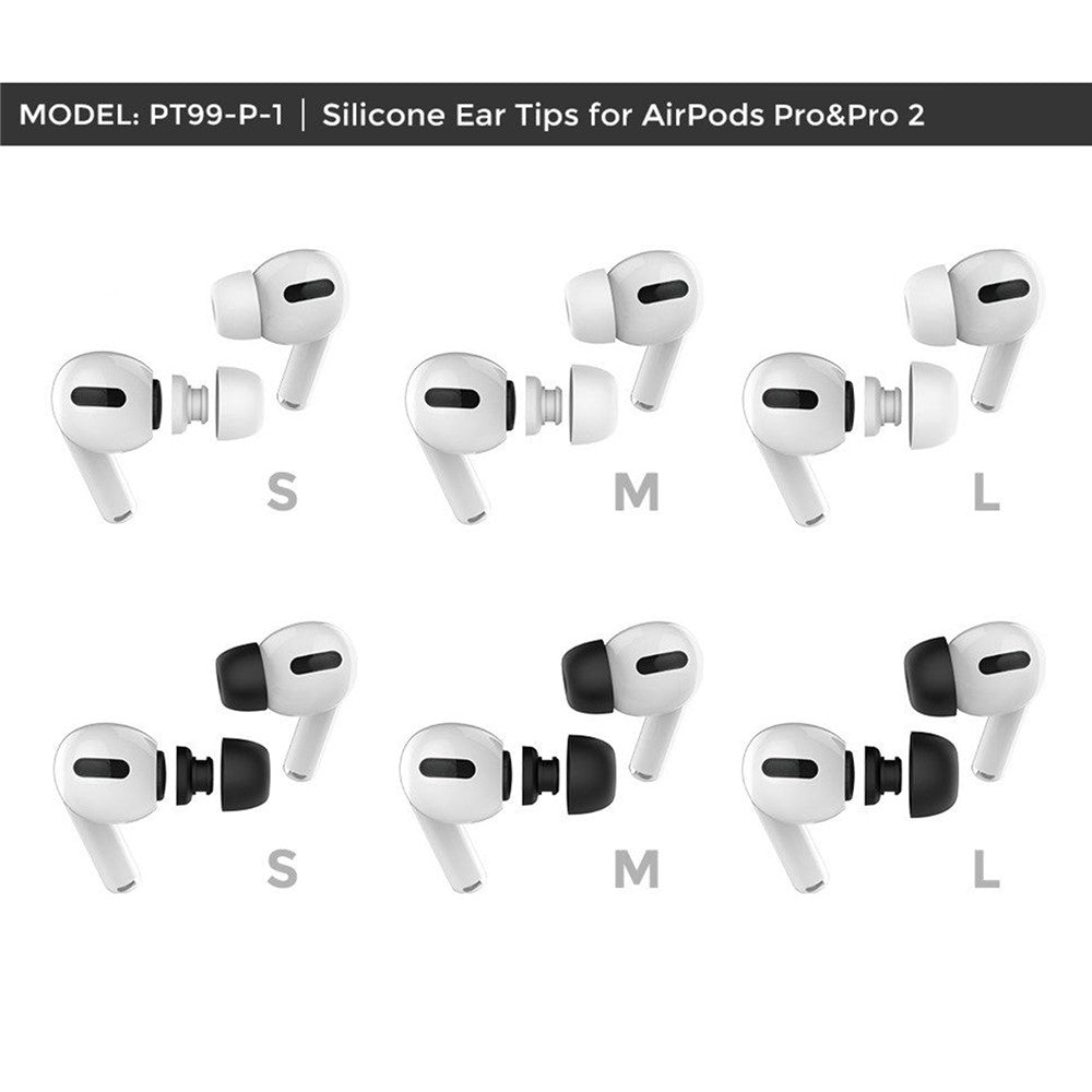 AHASTYLE PT99-PRO-1 3 Pairs for Apple AirPods Pro 2 / AirPods Pro S+M+L Bluetooth-compatible Earphone Tips Silicone Ear Caps