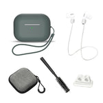 Til AirPods Pro 2 6-i-1 Silikone Beskyttelsescover + Anti-tabt Snor + Opbevaringsetui + Børste + Urremsholder til Øretelefoner + Håndrem