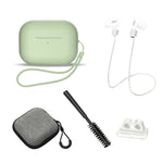 Til AirPods Pro 2 6-i-1 Silikone Beskyttelsescover + Anti-tabt Snor + Opbevaringsetui + Børste + Urremsholder til Øretelefoner + Håndrem