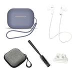 Til AirPods Pro 2 6-i-1 Silikone Beskyttelsescover + Anti-tabt Snor + Opbevaringsetui + Børste + Urremsholder til Øretelefoner + Håndrem