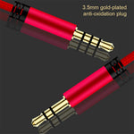 1.2m Earphone Cable Audio Extension Cable Jack 3.5mm to 3.5mm Male to Male Aux Cable Cord with Sliding Volume Control Mic