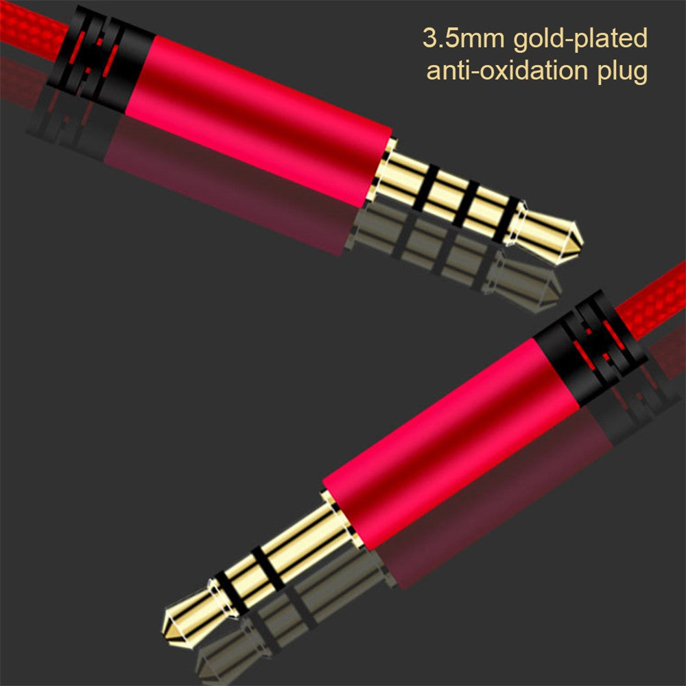1.2m Earphone Cable Audio Extension Cable Jack 3.5mm to 3.5mm Male to Male Aux Cable Cord with Sliding Volume Control Mic