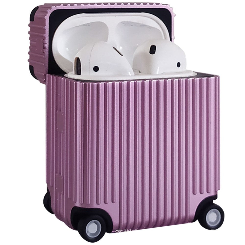 Til Apple AirPods Pro / Pro 2 Opladningsetui Cover Hjul Bagagedesign Silikoneetui Bluetooth-kompatibel Hovedtelefonbeskytter