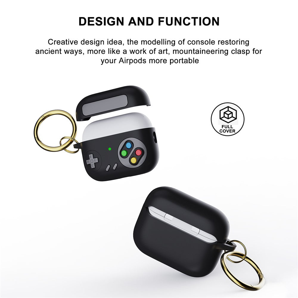Earphone Silicone Case for Apple AirPods Pro (Gen 2) (USB-C) / AirPods Pro 2 / Pro Game Console Design Earbuds Anti-Drop Cover with Ring Buckle