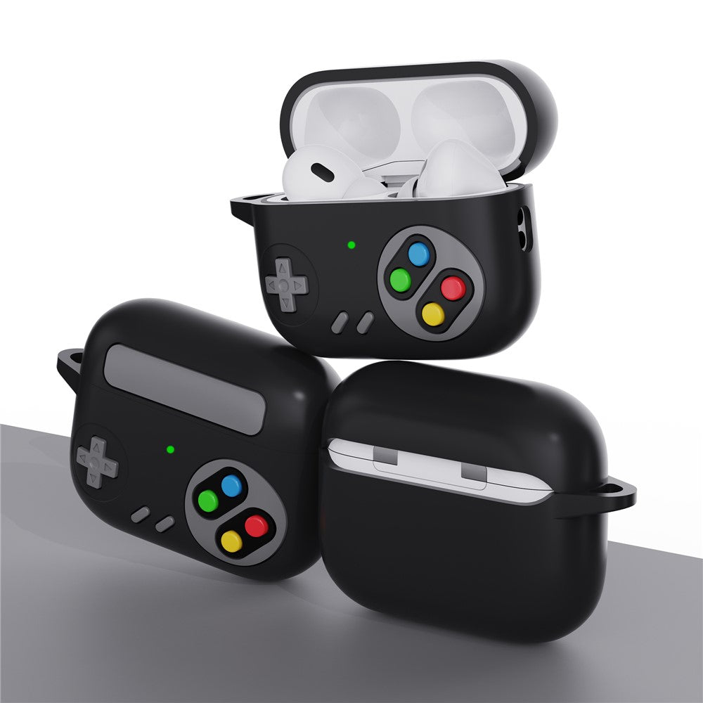 Earphone Silicone Case for Apple AirPods Pro (Gen 2) (USB-C) / AirPods Pro 2 / Pro Game Console Design Earbuds Anti-Drop Cover with Ring Buckle