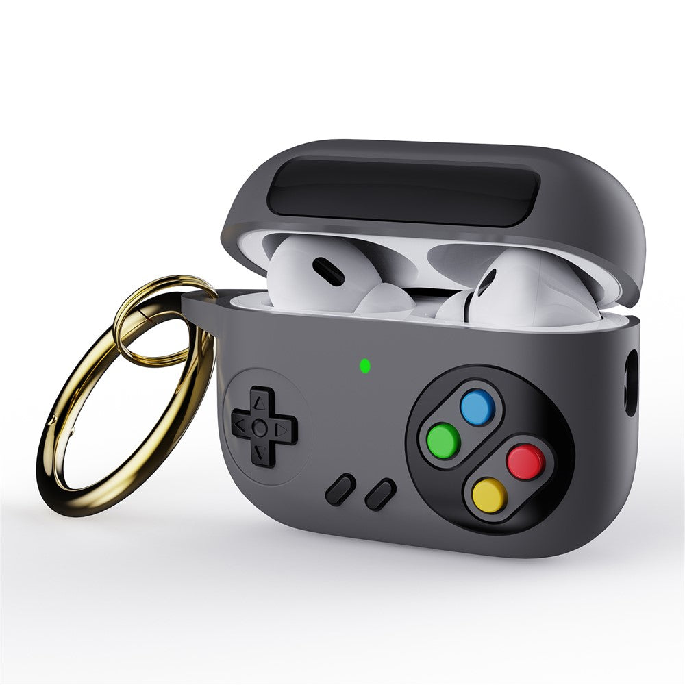 Earphone Silicone Case for Apple AirPods Pro (Gen 2) (USB-C) / AirPods Pro 2 / Pro Game Console Design Earbuds Anti-Drop Cover with Ring Buckle