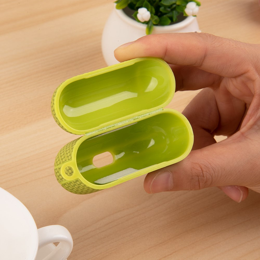 Til Apple AirPods Pro Anti-drop Øretelefonetui PU Læderbelagt PC Øreprop Cover med Karabinhage