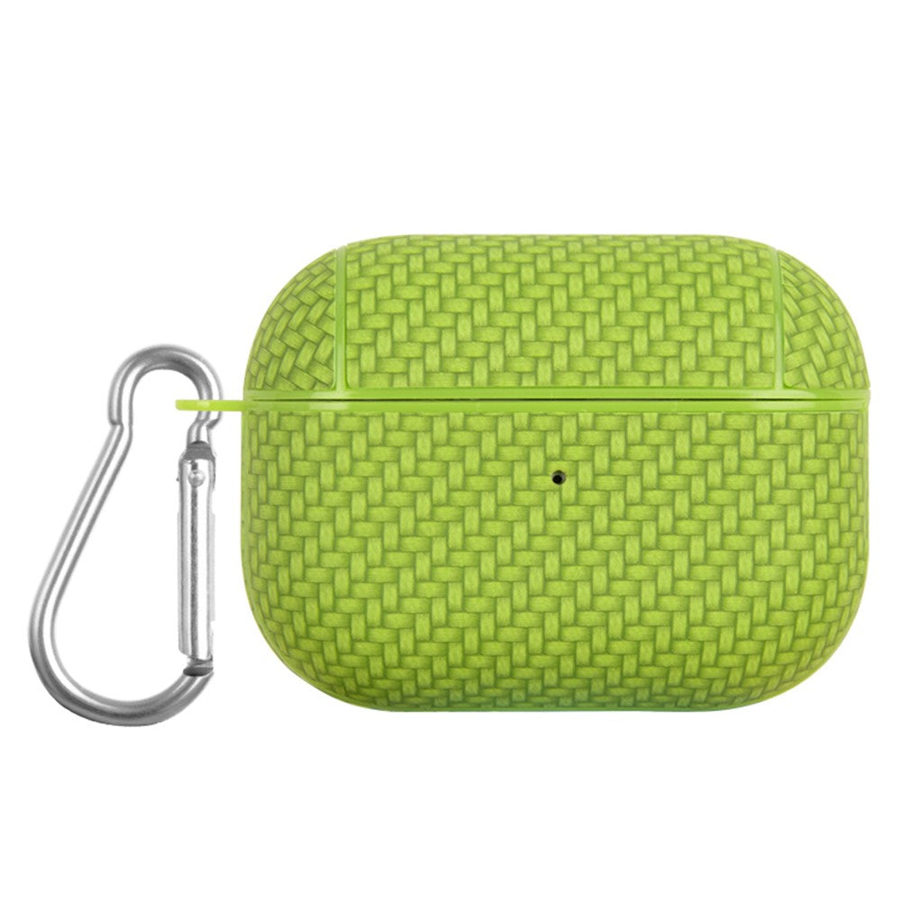 Til Apple AirPods Pro Anti-drop Øretelefonetui PU Læderbelagt PC Øreprop Cover med Karabinhage