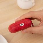 Bluetooth-compatible Earphone Protective Case for Apple AirPods 3 , PU Leather Coated PC Cover with Carabiner