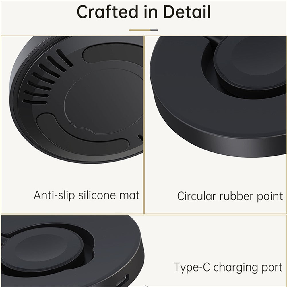 V17A opladerstander til Apple Watch Ultra / Series 8 7 SE 6 5 4 3 2 / Watch Nike, lodret magnetisk trådløs sammenklappelig ur-oplader med opladerledning