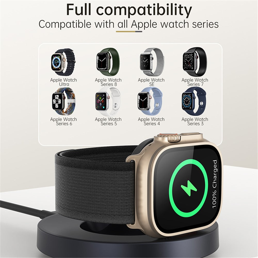 V17A opladerstander til Apple Watch Ultra / Series 8 7 SE 6 5 4 3 2 / Watch Nike, lodret magnetisk trådløs sammenklappelig ur-oplader med opladerledning