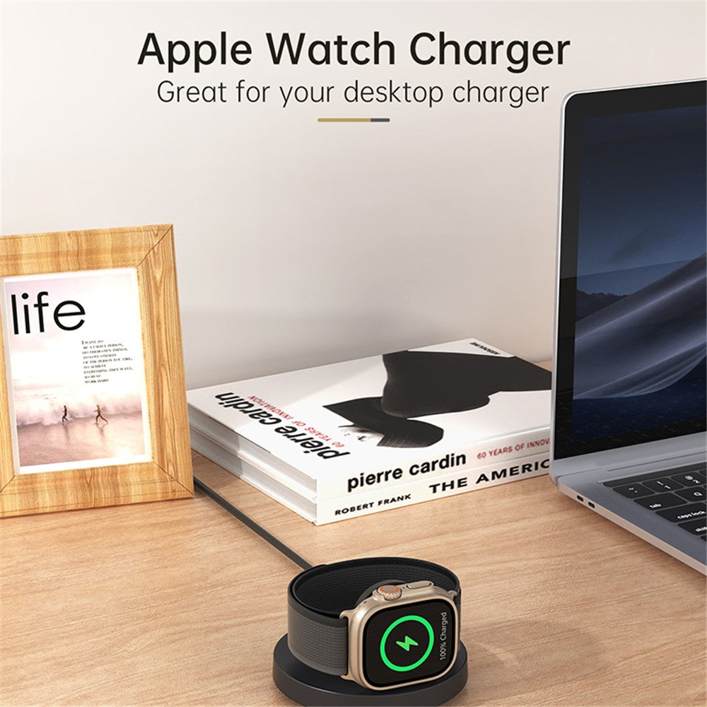 V17A opladerstander til Apple Watch Ultra / Series 8 7 SE 6 5 4 3 2 / Watch Nike, lodret magnetisk trådløs sammenklappelig ur-oplader med opladerledning