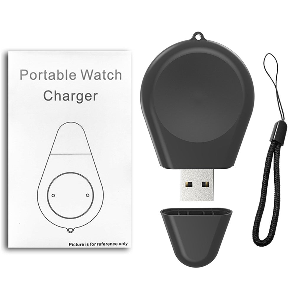 Bærbar USB-oplader, ledningsfri nøgleringoplader med rem til Samsung Galaxy Watch6 / 5 / 4 / 3 Active
