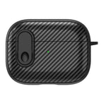 For Apple AirPods Pro Wireless Earbuds Case Carbon Fiber TPU+PC Colorful Buckle Cover with Keychain
