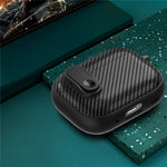 For Apple AirPods Pro Wireless Earbuds Case Carbon Fiber TPU+PC Colorful Buckle Cover with Keychain