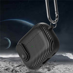 For Apple AirPods Pro Wireless Earbuds Case Carbon Fiber TPU+PC Colorful Buckle Cover with Keychain