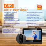 C89 4,3-tommers skærm, 1080P-videodørtelefon med dørklokke, nattesyn, PIR-kamera og WiFi-smartdørklokke, understøtter Tuya-appen