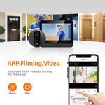 C89 4,3-tommers skærm, 1080P-videodørtelefon med dørklokke, nattesyn, PIR-kamera og WiFi-smartdørklokke, understøtter Tuya-appen
