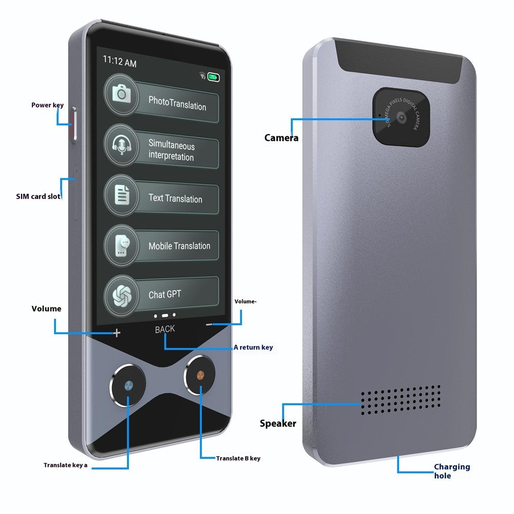 V9000 AI Smart Translator 4G WiFi Offline Photo Translation Device Support 137 Languages