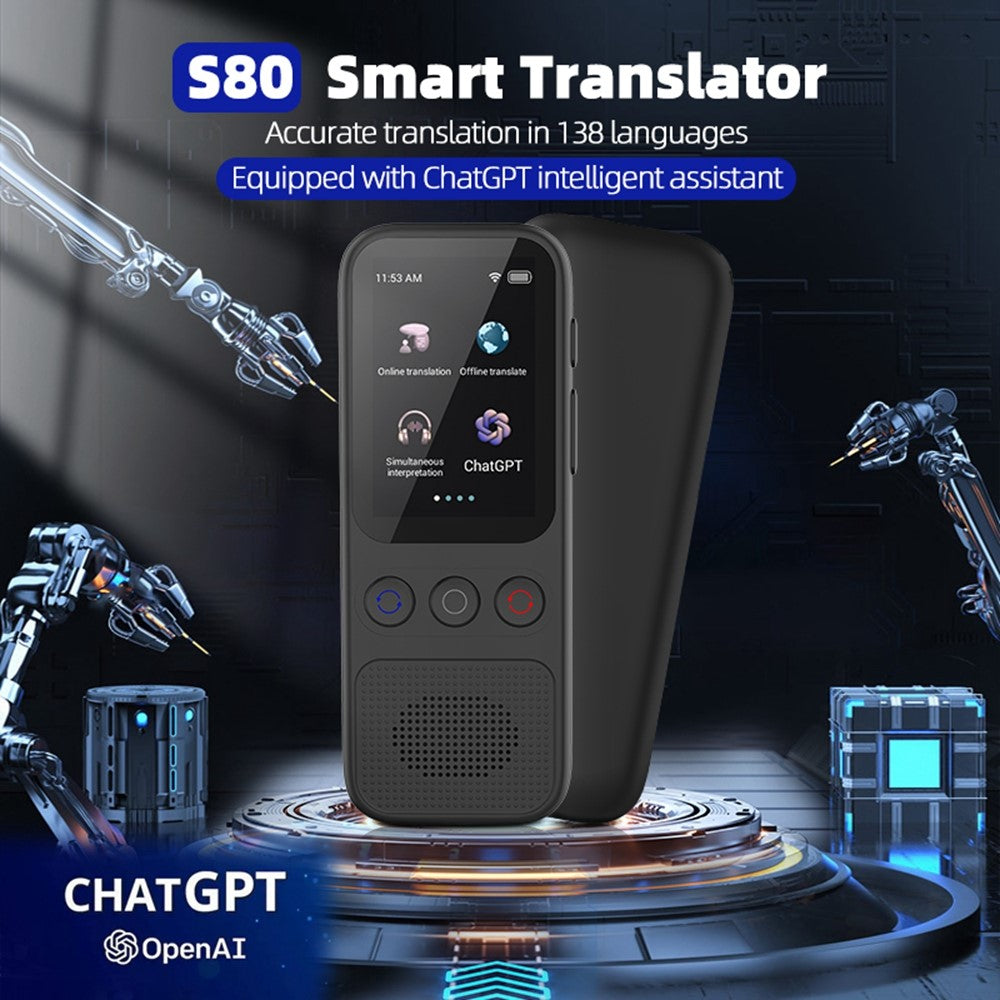S80 AI Language Translator Photo Translation Voice to Text Offline Voice Translation Interpretation Device