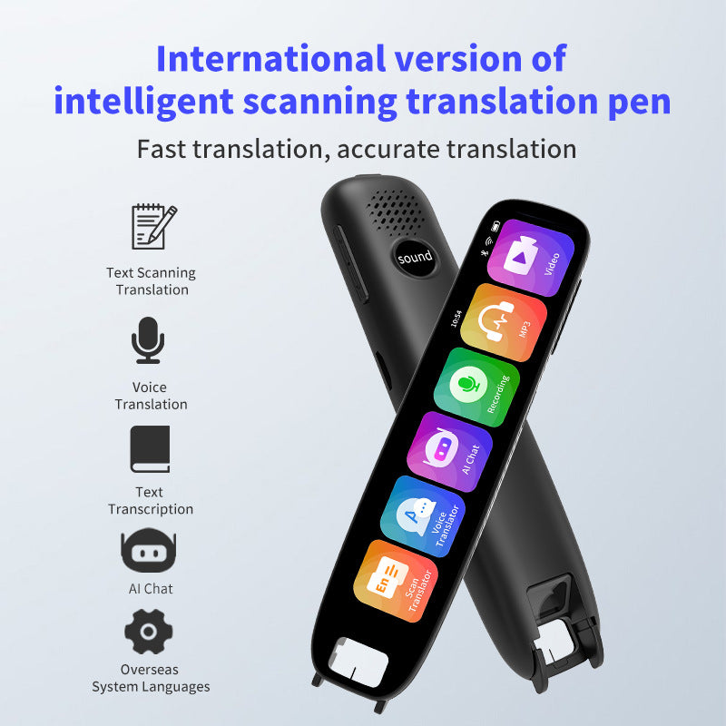 A27S 4.24 Inch Intelligent Scanning Translation Pen 113 Languages Smart Voice Translator, 1+8GB
