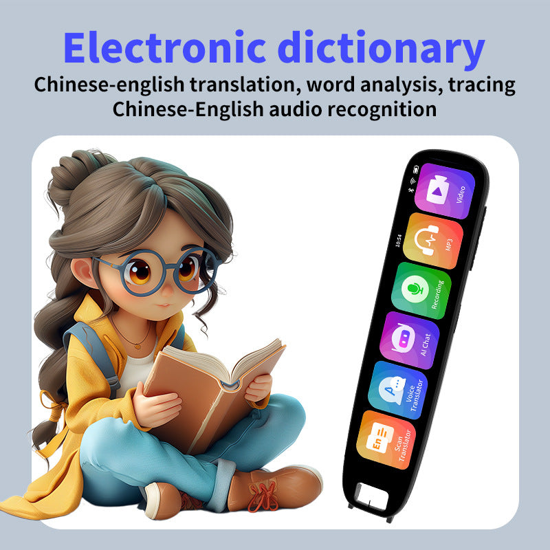 A27S 4.24 Inch Intelligent Scanning Translation Pen 113 Languages Smart Voice Translator, 1+8GB