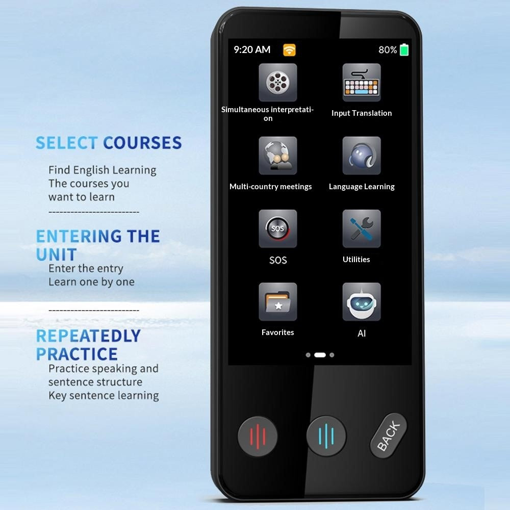 F13 Intelligent Voice Translator Offline Real-Time Translation Device for Travel Oral Language Learning