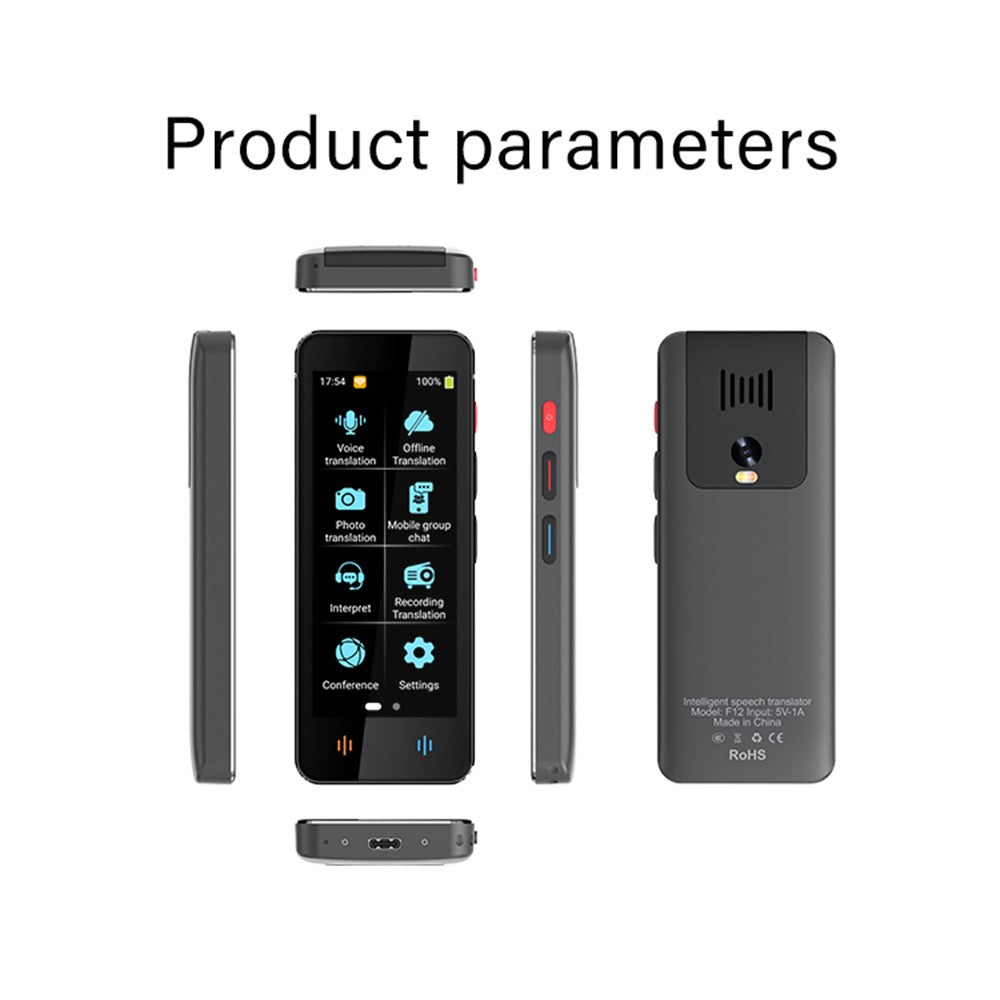 F12 Intelligent Voice Translator Real-Time Multilingual Translation Device with Recording Photo Translation Functions