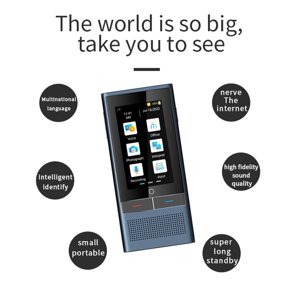 Z6 4G Smart Voice Translator Supporting 138 Languages Two-Way Simultaneous Interpretation Device