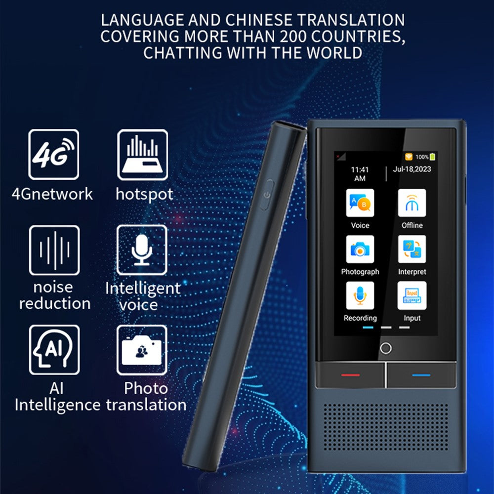 Z6 4G Smart Voice Translator Supporting 138 Languages Two-Way Simultaneous Interpretation Device