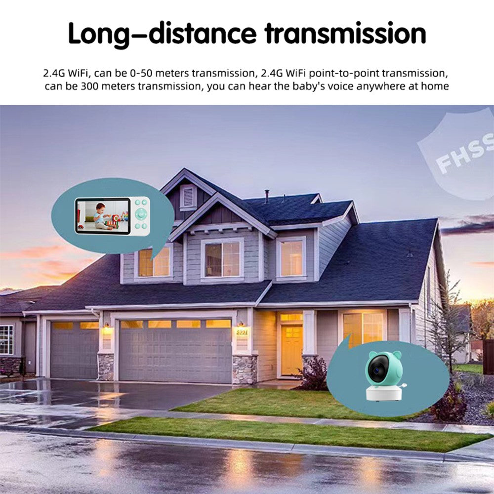 C8-A WiFi Baby Monitor 1080P Video Camera with Screen / Remote Tracking / Cry Detection / App Control