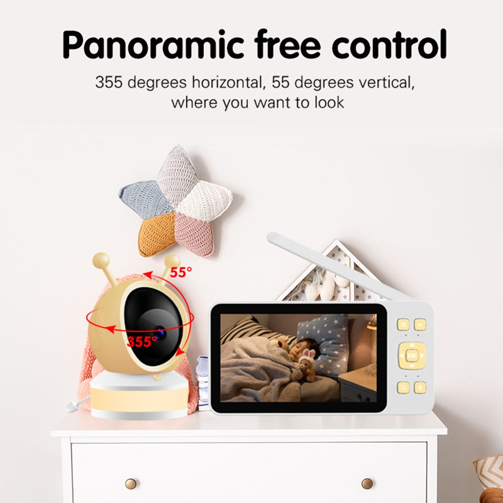 C9 WiFi-babyalarm med 5-tommers HD-skærm, dobbelt tilstand, Tuya Smart-spædbarnskamera og monitor til hjemmet
