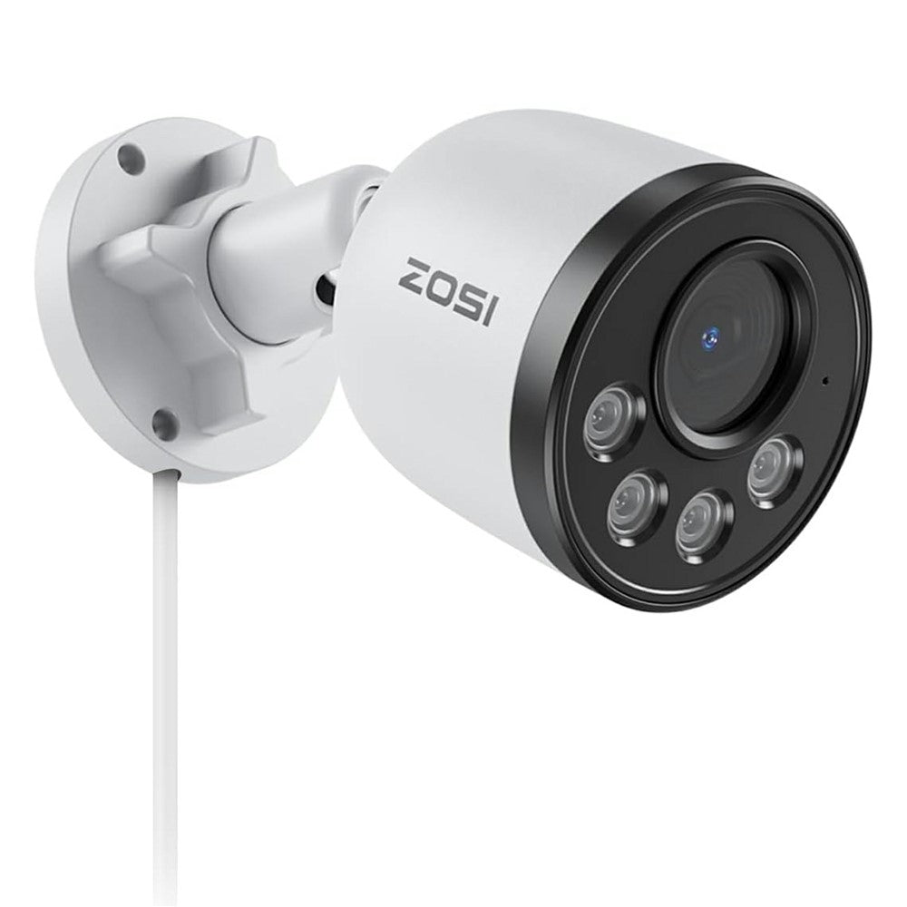 ZOSI ZG1804E 4MP PoE-ekstra-sikkerhedskamera, kompatibelt med Zosi PoE NVR, 2.5K Super HD, 100 fods nattesyn, IP66-vandtæt smart IP-kamera med persondetektering til udendørs- og indendørs overvågning