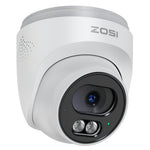 ZOSI C220 4MP 2.5K utomhus PoE säkerhetskamera kompatibel med Zosi PoE NVR 100ft mörkerseende AI människodetektering tvåvägs ljud IP-kamera