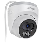 ZOSI C220 2Pcs 4MP QHD 2.5K Security Camera 100ft Night Vision AI Human Detection Outdoor PoE IP Camera