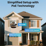 ZOSI C220 2Pcs 4MP QHD 2.5K Security Camera 100ft Night Vision AI Human Detection Outdoor PoE IP Camera