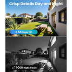 ZOSI C220 2Pcs 4MP QHD 2.5K Security Camera 100ft Night Vision AI Human Detection Outdoor PoE IP Camera