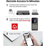 ZOSI C220 2Pcs 4MP QHD 2.5K Security Camera 100ft Night Vision AI Human Detection Outdoor PoE IP Camera