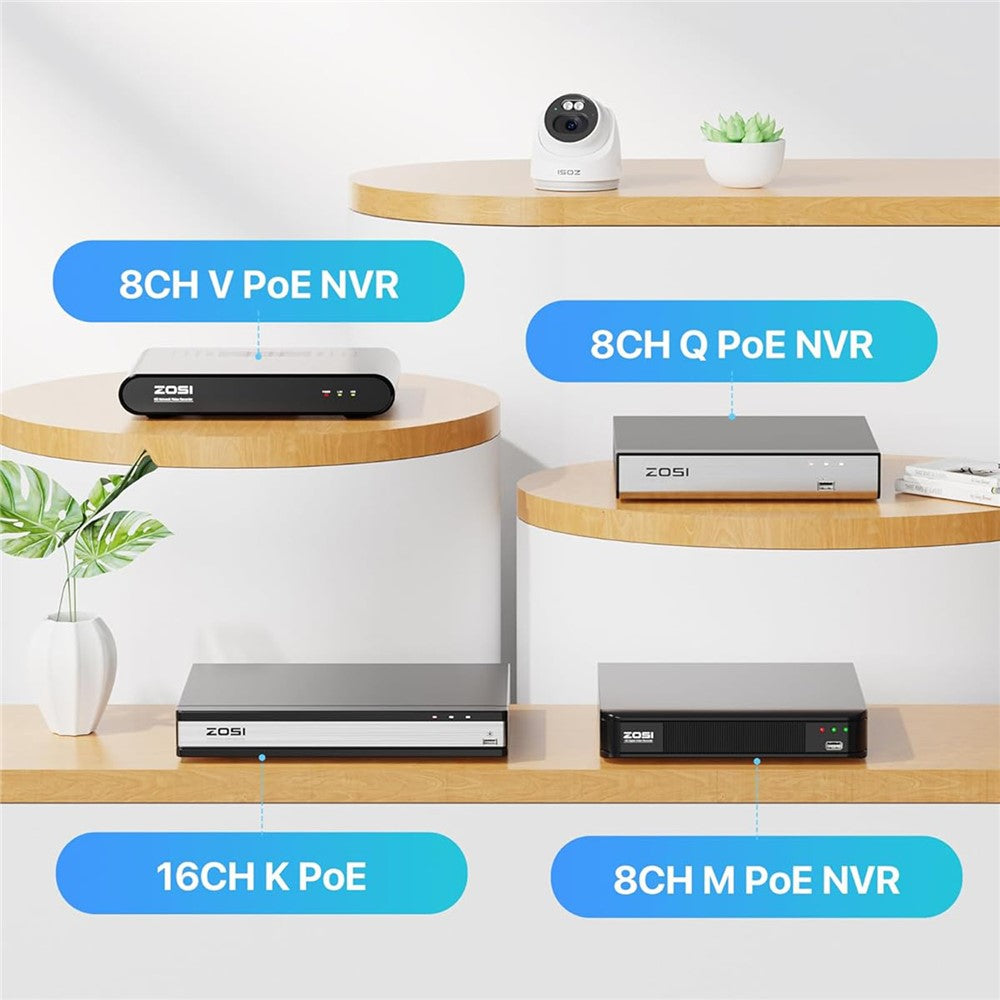 ZOSI C220 2Pcs 4MP QHD 2.5K Security Camera 100ft Night Vision AI Human Detection Outdoor PoE IP Camera