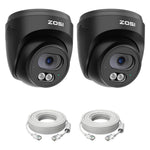 ZOSI C220 2Pcs 4MP QHD 2.5K Security Camera 100ft Night Vision AI Human Detection Outdoor PoE IP Camera