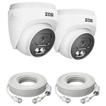 ZOSI C220 2 st 4K UHD 8MP PoE Tilläggs-IP-kamera AI Person-/Fordonsdetektering Tvåvägsljud Nattseende Säkerhetskamera