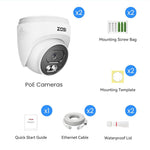 ZOSI C220 2 st 4K UHD 8MP PoE Tilläggs-IP-kamera AI Person-/Fordonsdetektering Tvåvägsljud Nattseende Säkerhetskamera