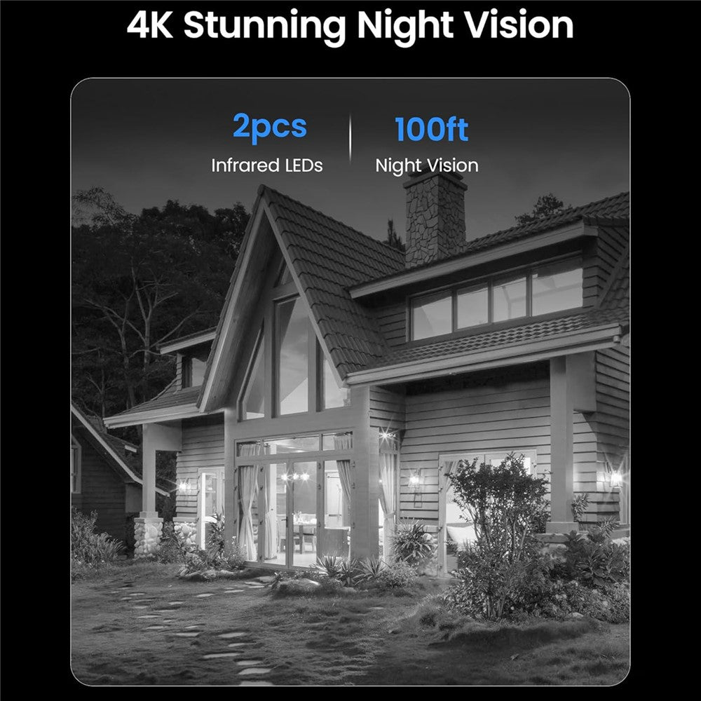 ZOSI C220 2 st 4K UHD 8MP PoE Tilläggs-IP-kamera AI Person-/Fordonsdetektering Tvåvägsljud Nattseende Säkerhetskamera