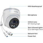 ZOSI C220 2 st 4K UHD 8MP PoE Tilläggs-IP-kamera AI Person-/Fordonsdetektering Tvåvägsljud Nattseende Säkerhetskamera