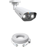 ZOSI 1Pc 4K PoE Add-on Camera 8MP AI Human Vehicle Detection Waterproof Color Night Vision Security Bullet Cam