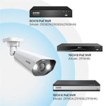 ZOSI 1Pc 4K PoE Add-on Camera 8MP AI Human Vehicle Detection Waterproof Color Night Vision Security Bullet Cam