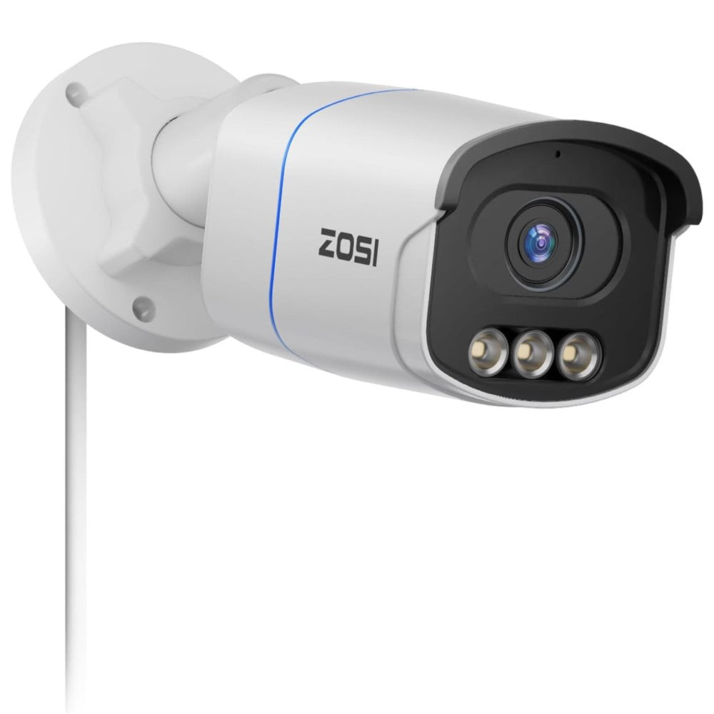 ZOSI C186 4K PoE-säkerhetskamera kompatibel med Zosi 4K PoE NVR Aurora Lux True Color Nattseende 8MP Utomhus Inomhus IP66 Vattentät AI Personfordonsdetektering Tvåvägsljud IP-kamera
