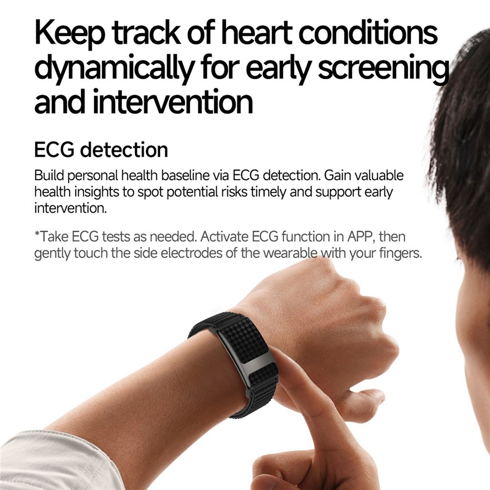 TK35 Pro Screenless Smart Band ECG Heart Rate SpO2 Body Temp Health Tracker IP68 Waterproof
