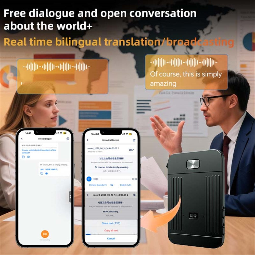 T15 AI Translator 147 Languages Online Translation Smart Transcription Mind Map for Video Call